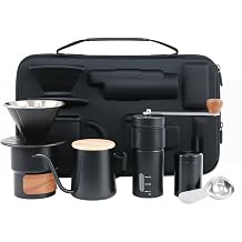 Pour Over Coffee Maker Set with Manual Burr Coffee Grinder, 6-Piece