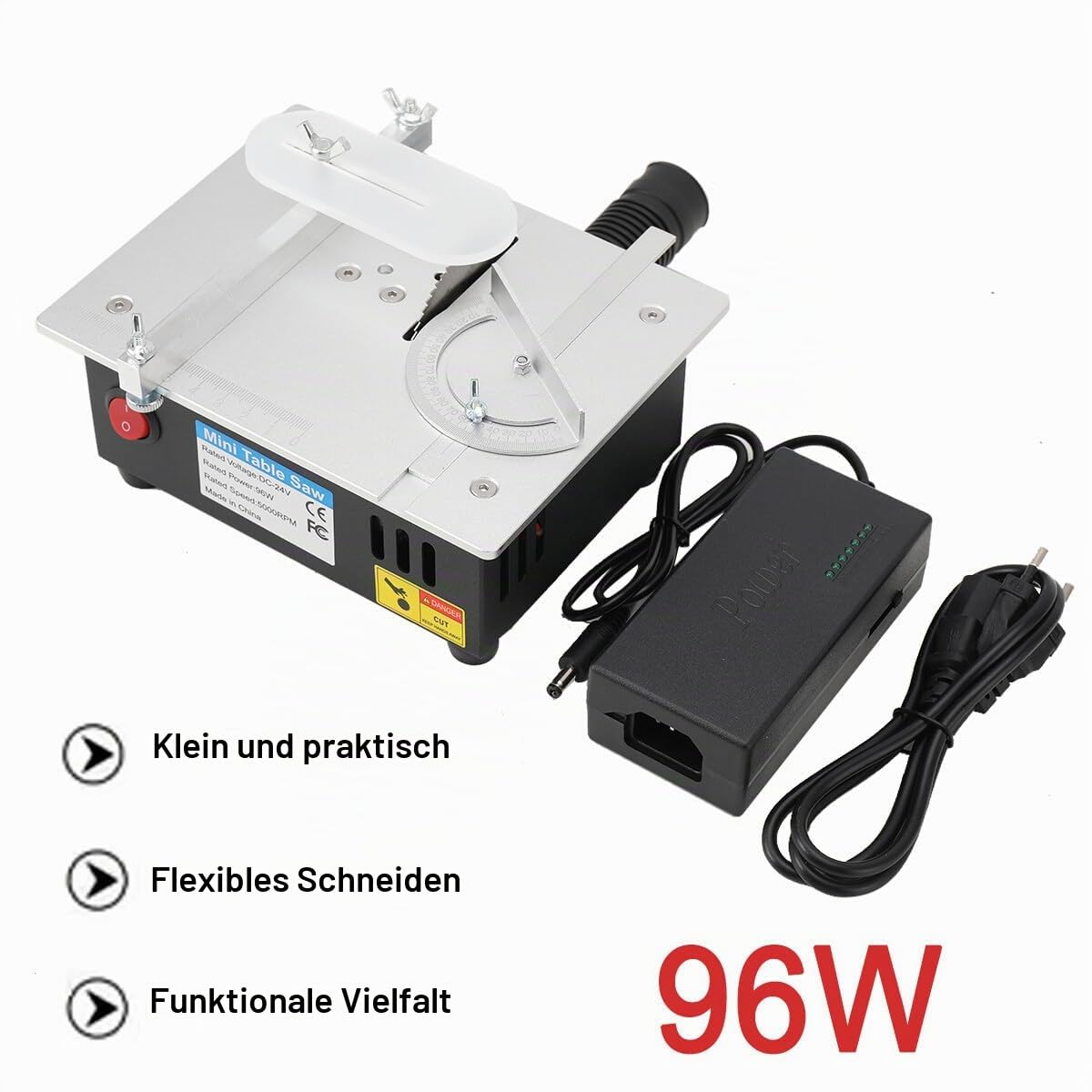 Mini Tischkreissäge | Präzisions Tischsäge, 96W Tischkreissägen Mit 7-Gang-Netzteil Einstellbarer, Multifunktionale Table Saw 5000 U/Min Für DIY-Holzbearbeitungsprojekte