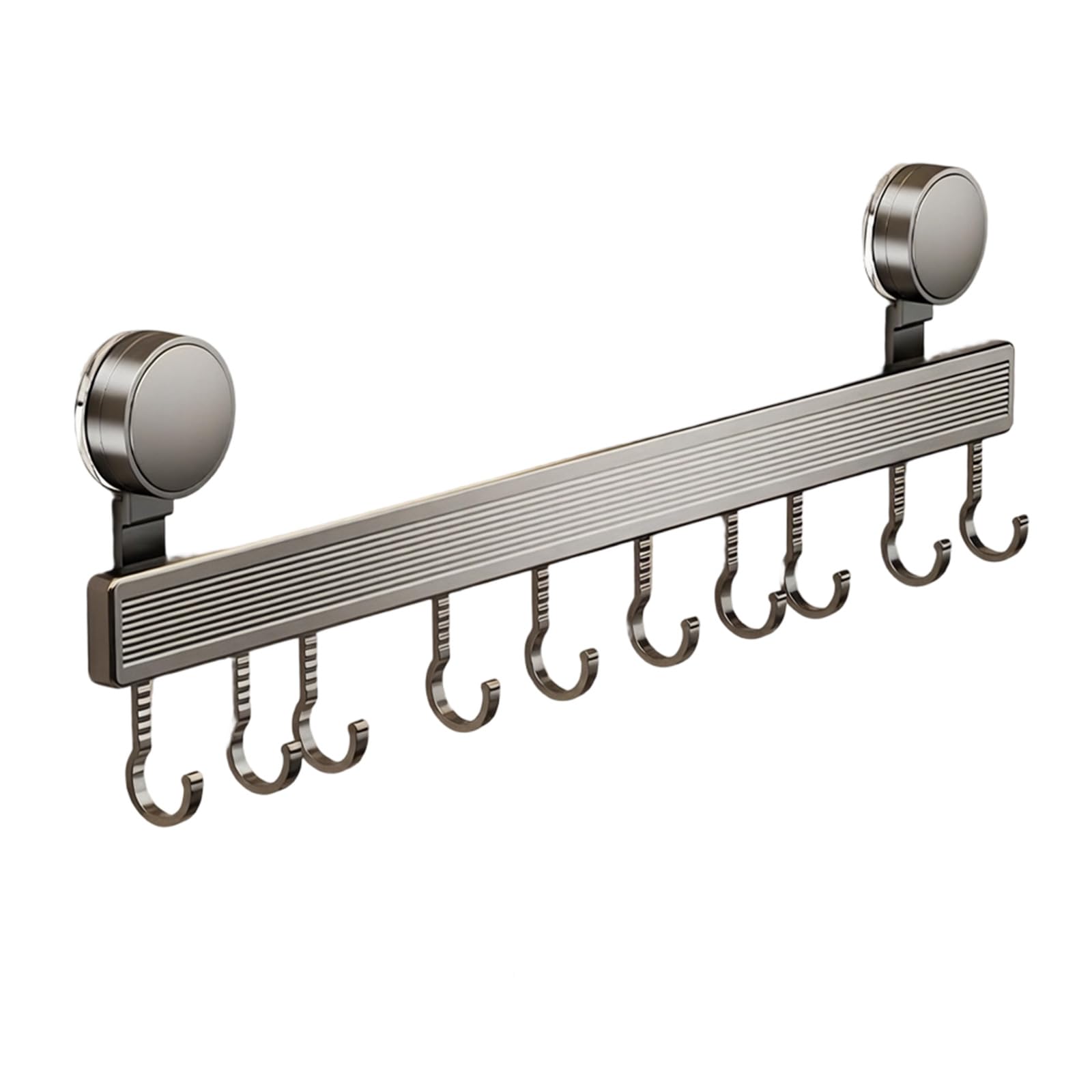 Kahdgss Hook 50Cm 10 Hooks Aluminum Suction Hooks With Strong Load Capacity Perfect For Organizing Cookware Space Saving Kitchens Hanger Suction Cup Kitchen Fasteners