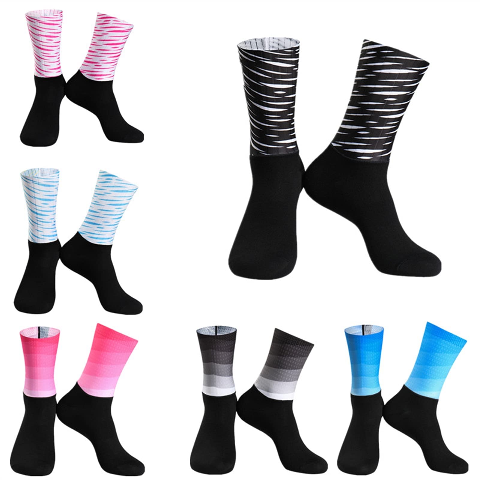 Sport Anti resbalón Silicona sin Fisuras Moldeo Integral de Alta tecnología Ciclismo de Alta tecnología Calcetines Transpirables Bicicleta Bicicleta Carreras Calcetines Deportes Calcetines