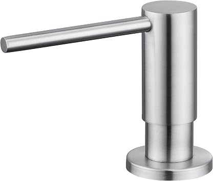 Soap Dispenser for Kitchen Sink Brushed Nickel, Sink Soap Dispenser Stainless Steel Refill from The Top Built in Sink Soap Dispenser with 17 OZ Soap Bottle