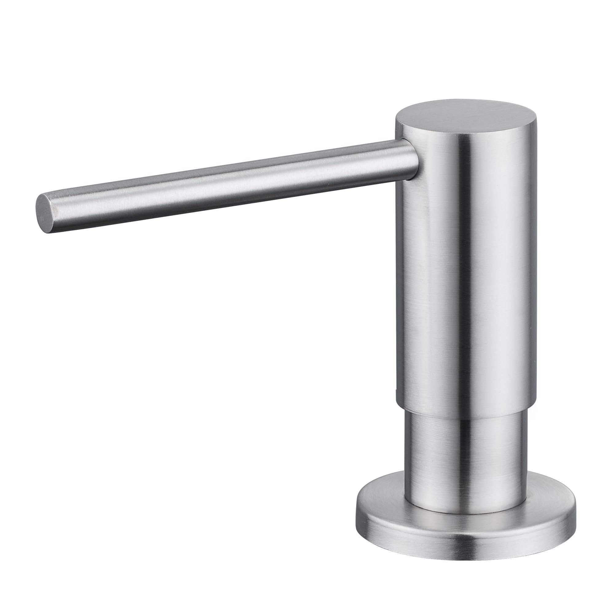 Dispensador de jabón para fregadero de cocina, dispensador de jabón integrado de níquel cepillado
