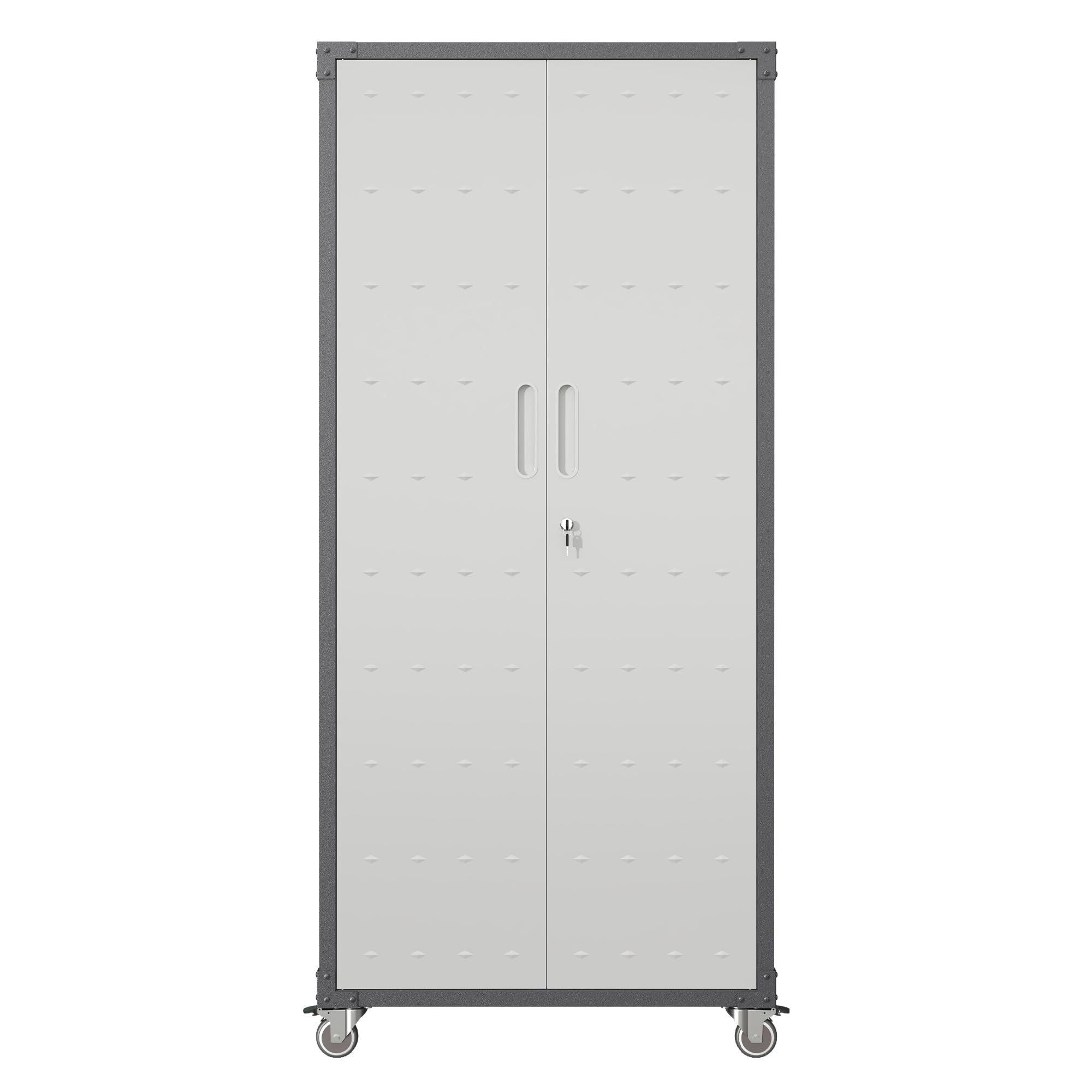 podafu Metal Garage Storage Cabinet with Wheels, 71