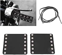 Vista 4 de 2 fundas de cuero para manillar de motocicleta con correa, almohadillas de agarre calentadas para motocicleta, accesorios de modificación (negro)