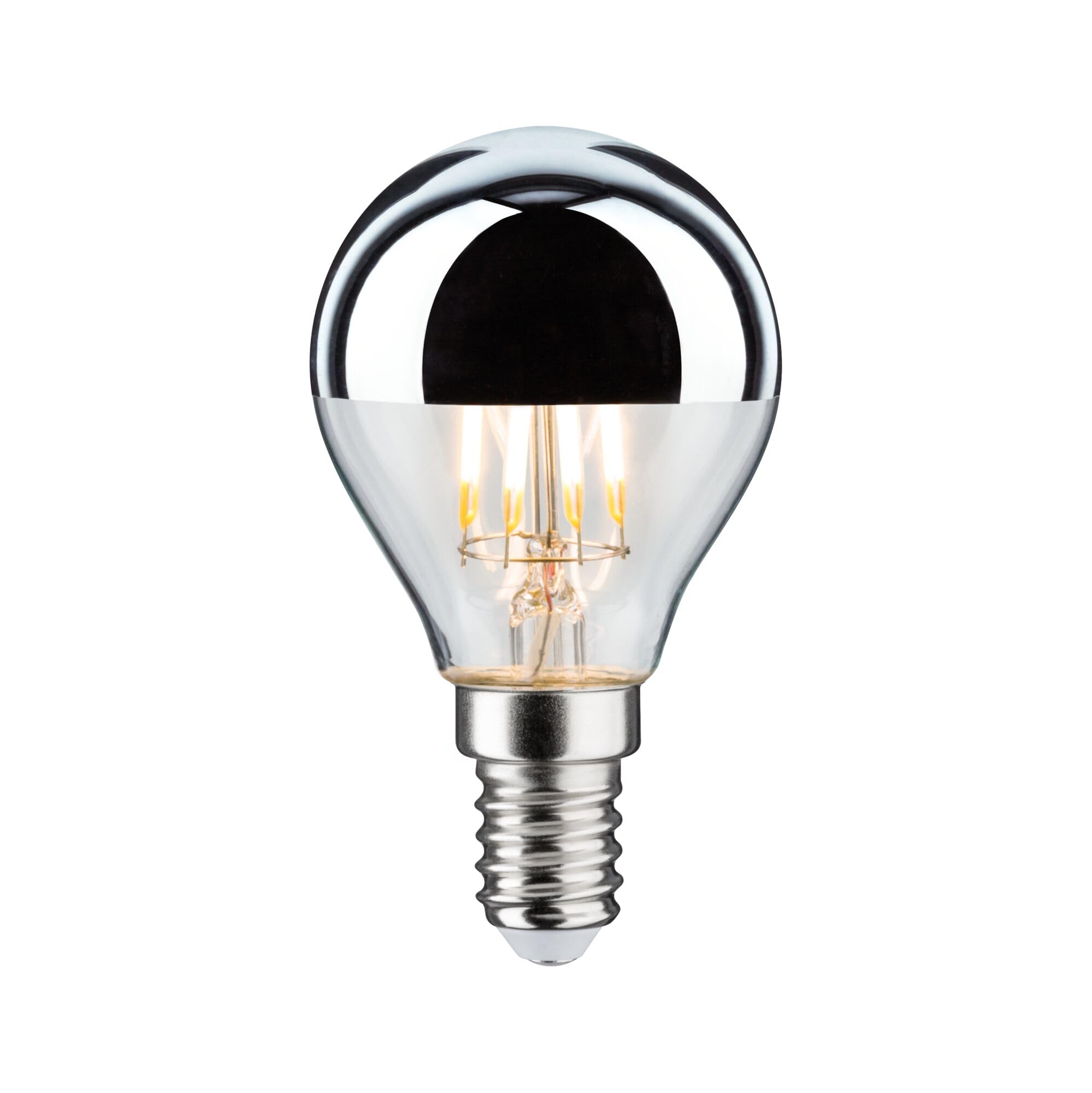 Paulmann 28667 LED Drop-Shaped Filament lamp 4.8 watts lamp Crown Mirror Silver 2700 K Warm White dimmable E14