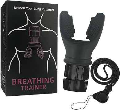 Oxyfit Breathing Lung Trainer - Oxygen Flow Breathing Trainer Lung Exerciser Device Improve Lung Capacity Handheld Lung Expansion Training Tool for Respiratory Therapy Black
