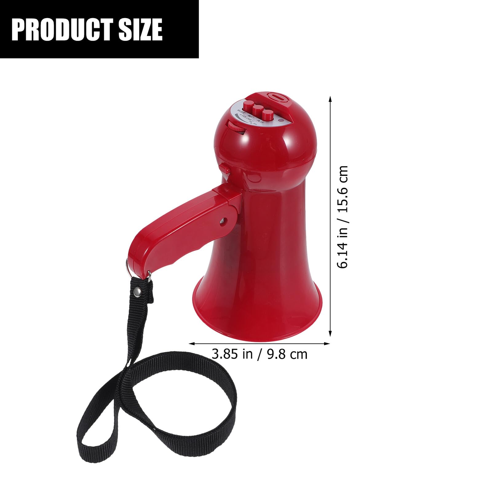 Altavoz Megáfono Portátil Rojo con Volumen Ajustable Megáfono Pequeño de Plástico para Animadoras y Fiestas Deportivas Altavoz de Mano Ligero para Eventos y Juegos