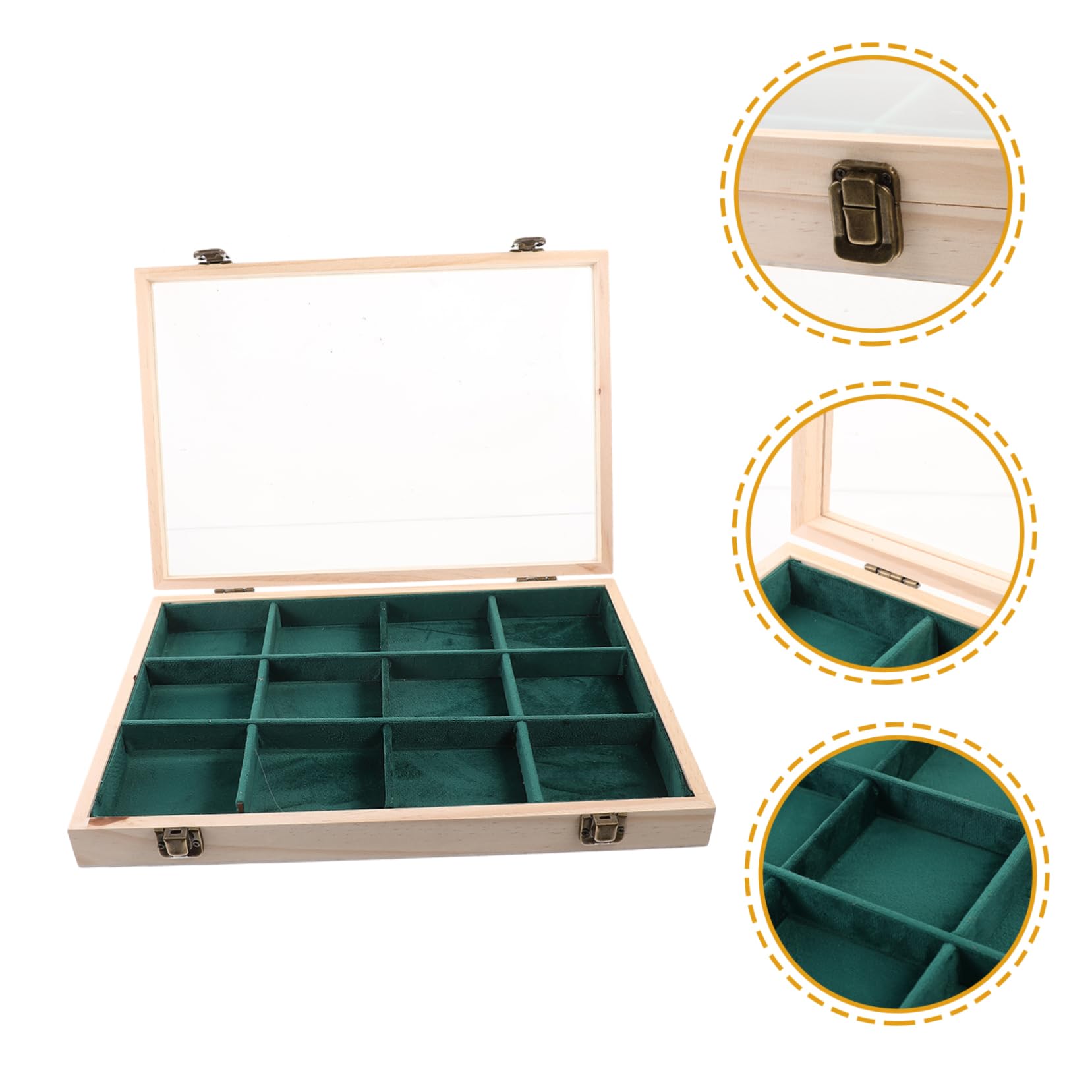 PRETYZOOM Boîte à Bijoux Organisateur Avec Couvercle Présentoir Transparent Pour Colliers Bracelets Boucles Oreilles Rangement Élégant à Compartiments Pour Maison Et Voyage