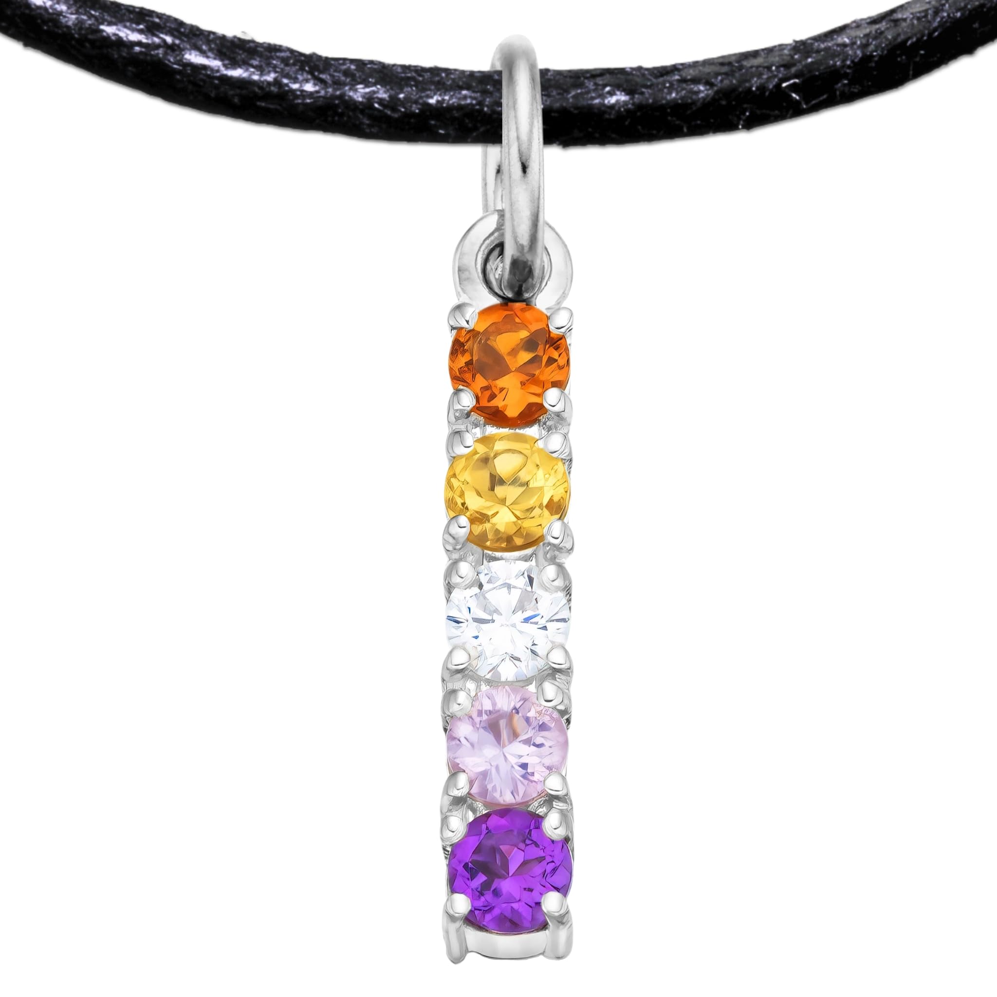 LGBTQ Pride bandiera ciondolo charm collana in argento sterling 925 con pietre, placcato platino o oro, arcobaleno Lesbian Trans Gay Bi Pan Non Binary gioiello regalo Queer LGBT