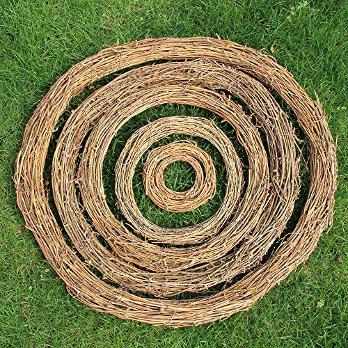 10" Natural Grapevine Wreath Diy Crafts Rattan Wreaths For Christmas Door Hanging Wall Window Holiday Festival Wedding Decoration (1Pcs 25Cm/9.8Inch) #TOP2