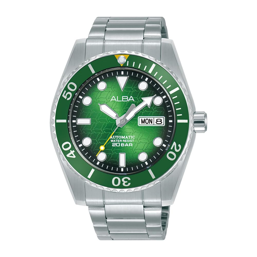 Alba Stainless Steel Mens Analog Wristwatch Al4437X1, Dial Color-Green, Band Color-Silver (B0CD5NC1CY) Amazon Price History, Amazon Price Tracker
