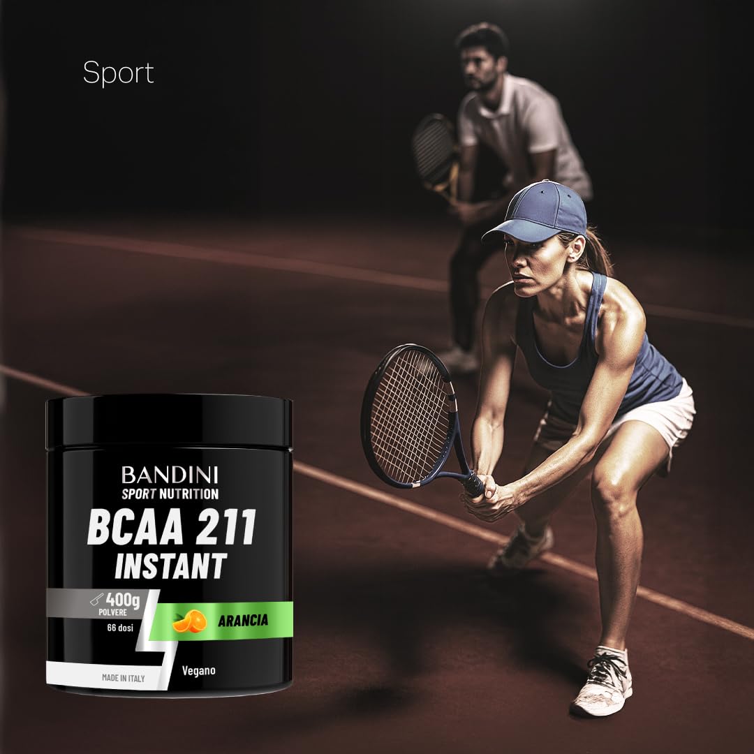Bandini® AMINOACIDI RAMIFICATI BCAA 2 1 1 400 g Gusto ARANCIA, BCAA Polvere con Leucina Valina Isoleucina, Integratore per Palestra, Sport, Allenamento, Pre Intra Post Workout, Recupero Muscolare