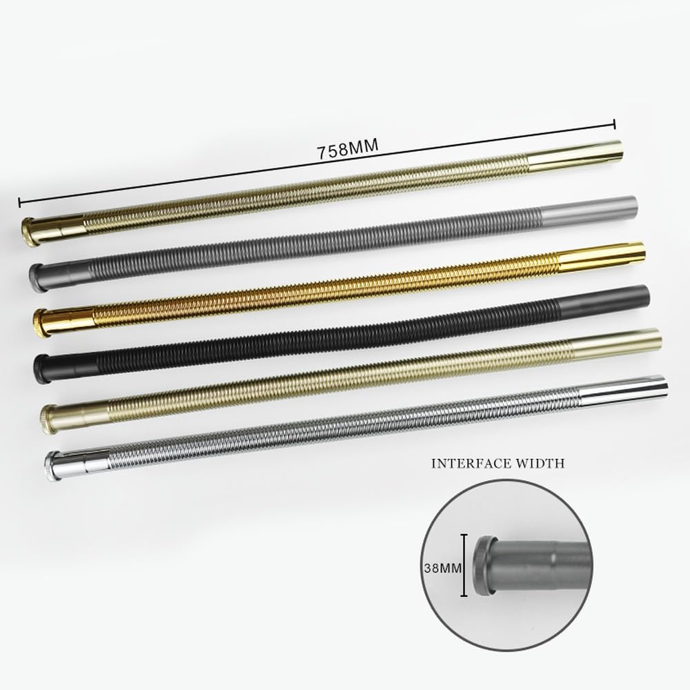 Robinetterie de Cuisine et Salle de Bain Durable, plomberie, Tuyau d'évier chromé, bonde escamotable avec ou sans Trou de trop-Plein, Tuyau d'évacuation doré Uniquement