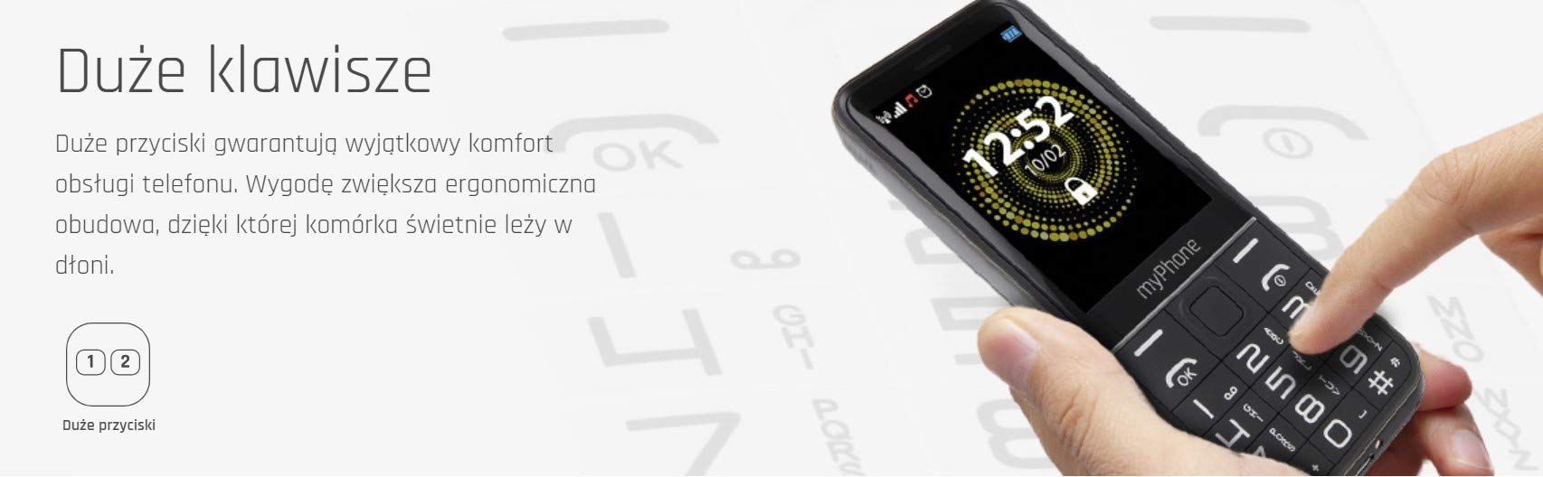 myPhone Halo Q+ 4family telefon dla seniora ze stacją ładującą, duży wyświetlacz 2,8 cala, mocna bateria 1400 mAh, aparat 2Mpx, duże klawisze, fotokontakty, 3G, przycisk SOS, latarka, dual SIM