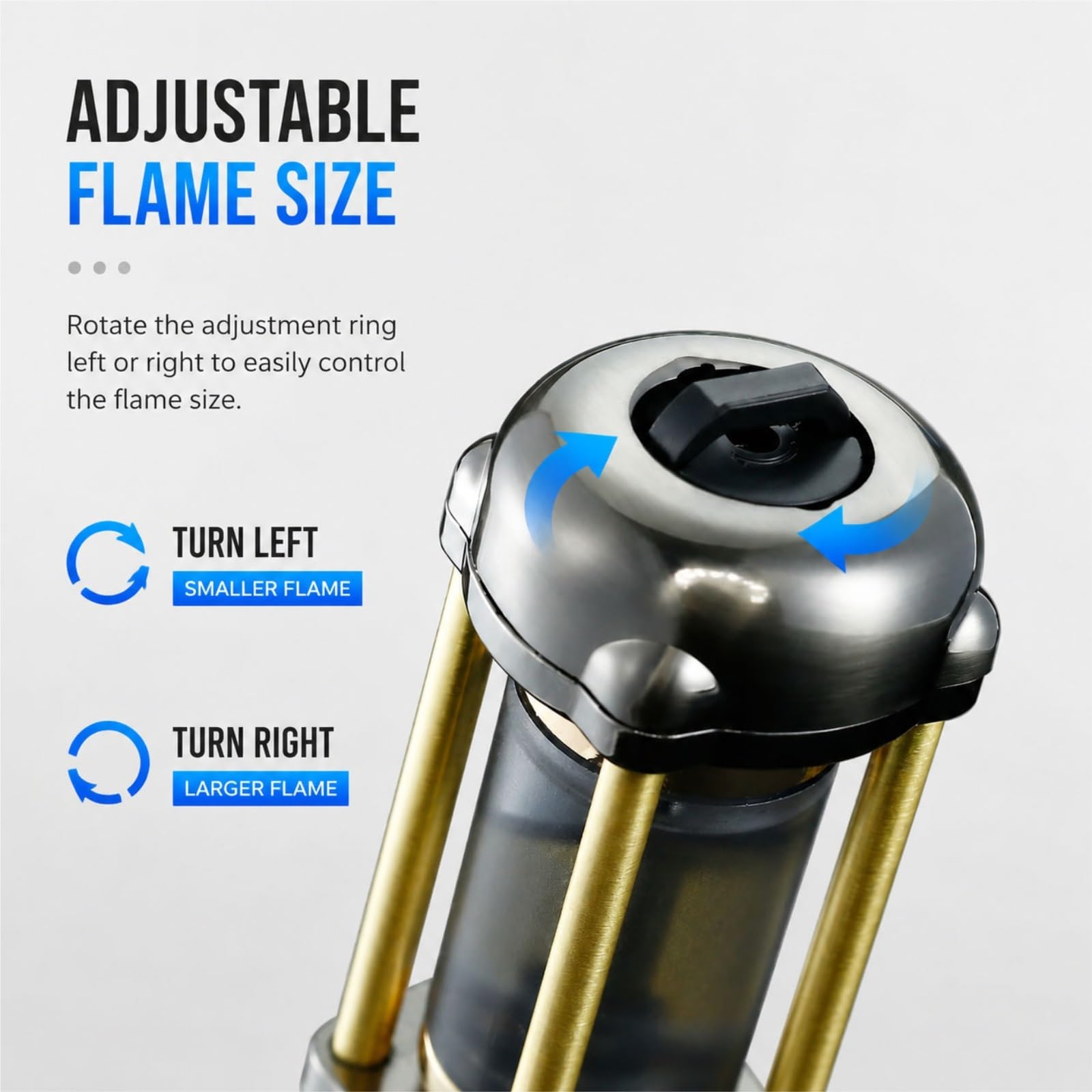 Encendedor de antorcha de butano, encendedor de llama ajustable recargable, tanque de combustible transparente para camping, barbacoa, cocina (paquete de 2) - Ideal para cocinar y asar a la parrilla