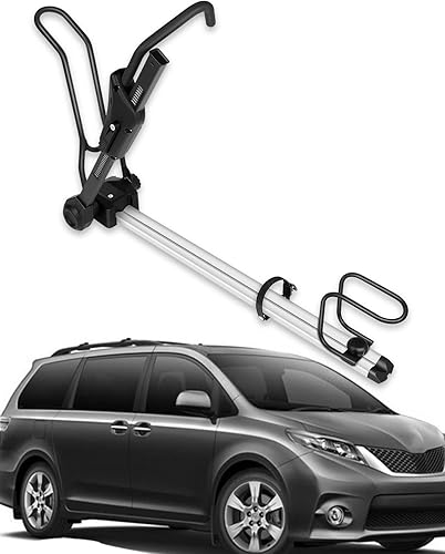 cciyu Portabicicletas para techo se adapta a la mayoría de tamaños de barra transversal de aluminio para coche, portabicicletas con cerradura