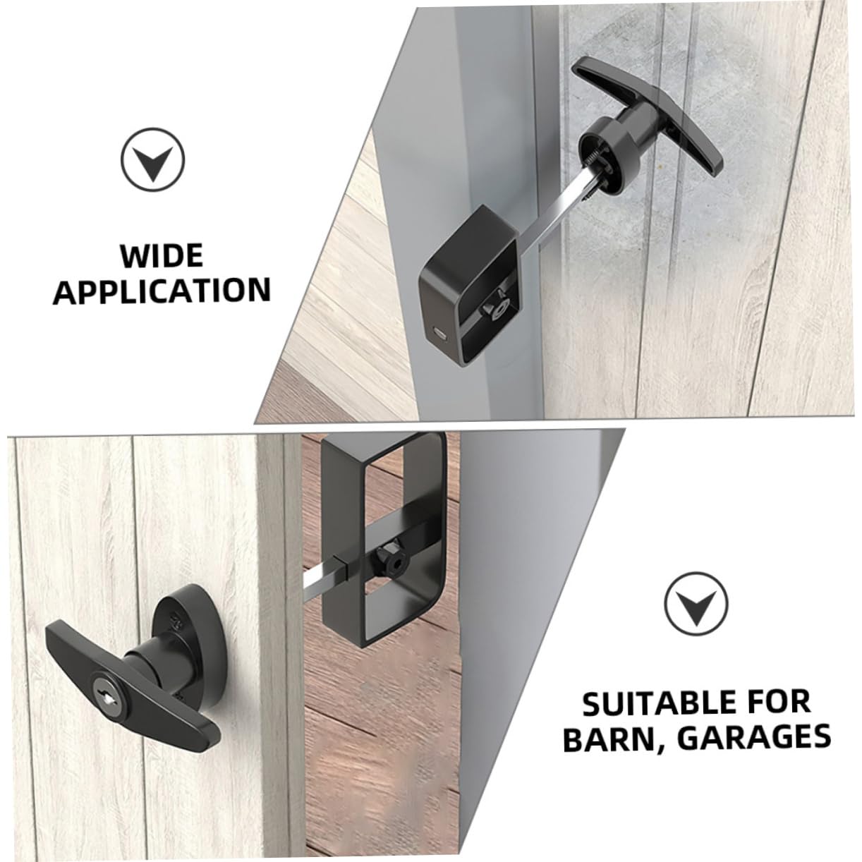 Abaodam 1Set Serratura T con Maniglia Scorrevole per Set Serratura e Sicura Facile Installazione per Garage e Cancelli Design e Versatile