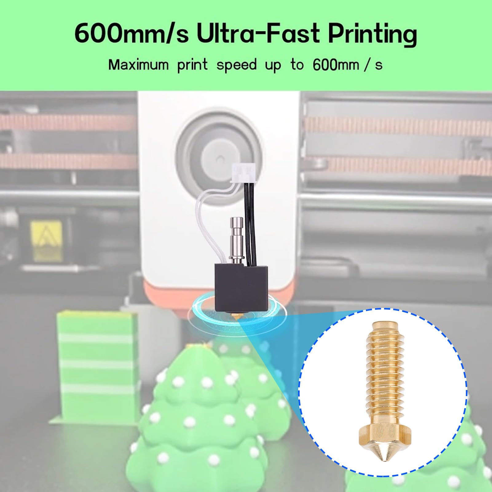 Kompatibel mit 3, 3 Combo, S1 und S1 Combo – 40-teiliges 3D-Drucker-Düsenset aus Messing – Extruder-Ersatzteile für 1,75 mm Filament, Größen 0,2 0,4 0,6 und 0,8 mm