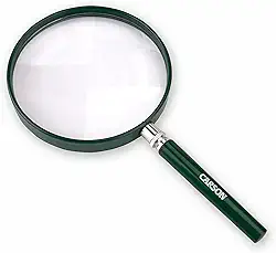 Lupa de mão Carson Big Eye com lente Extra grande de 13cm e Zoom 2x