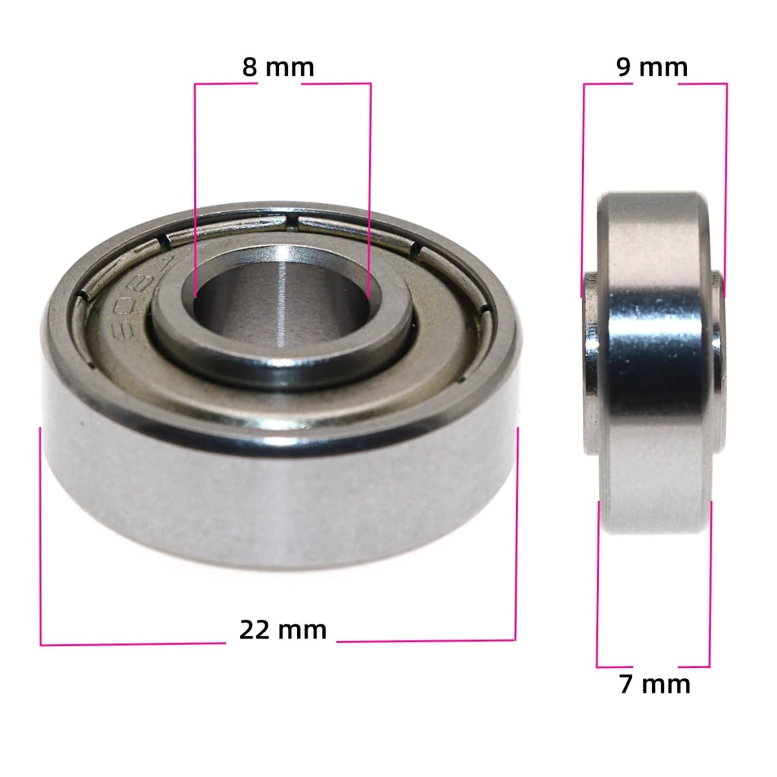 10 Uds 608 608ZZ 608-9ZZ 8x22x7x9 rodamiento