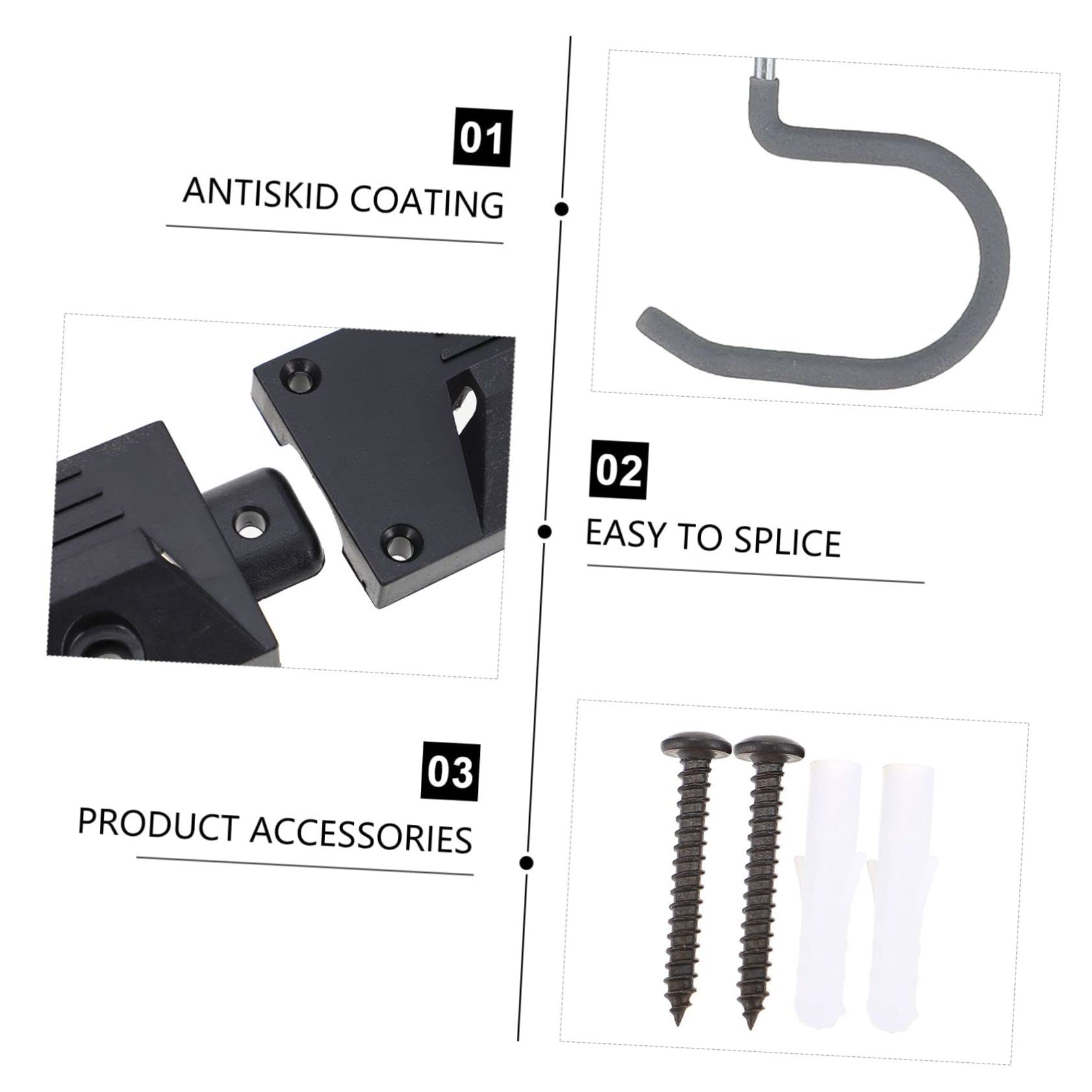 Holibanna 1 Set Set di ganci di archiviazione degli strumenti supporto da parete per riporre le scope chiave forbice wall organizer ganci per scopa da garage porta scopa da parete Metallo