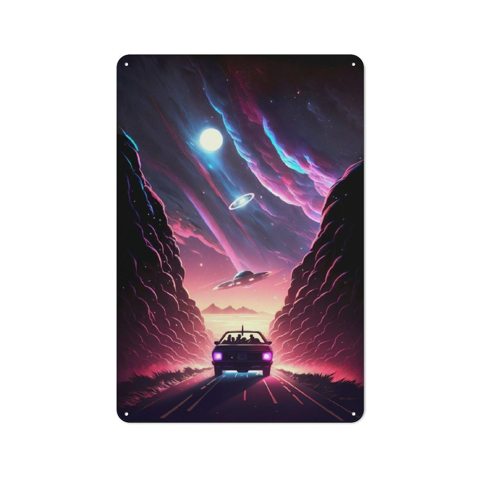 Junmoney Ufo Encounter Tin Sign 30X20cm With For Workshop Wall, Vintage Decor, For Metal Sign Collectors, For Garage And Workshop Walls