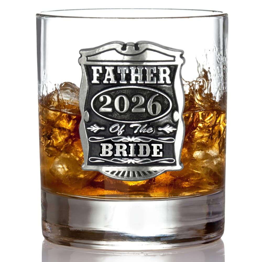 English Pewter Company 325 ml kubek do whisky z motywem ojca panny młodej spersonalizowany z Twoim rokiem – idealne prezenty ślubne dla drużby – pudełko prezentowe [WD005]