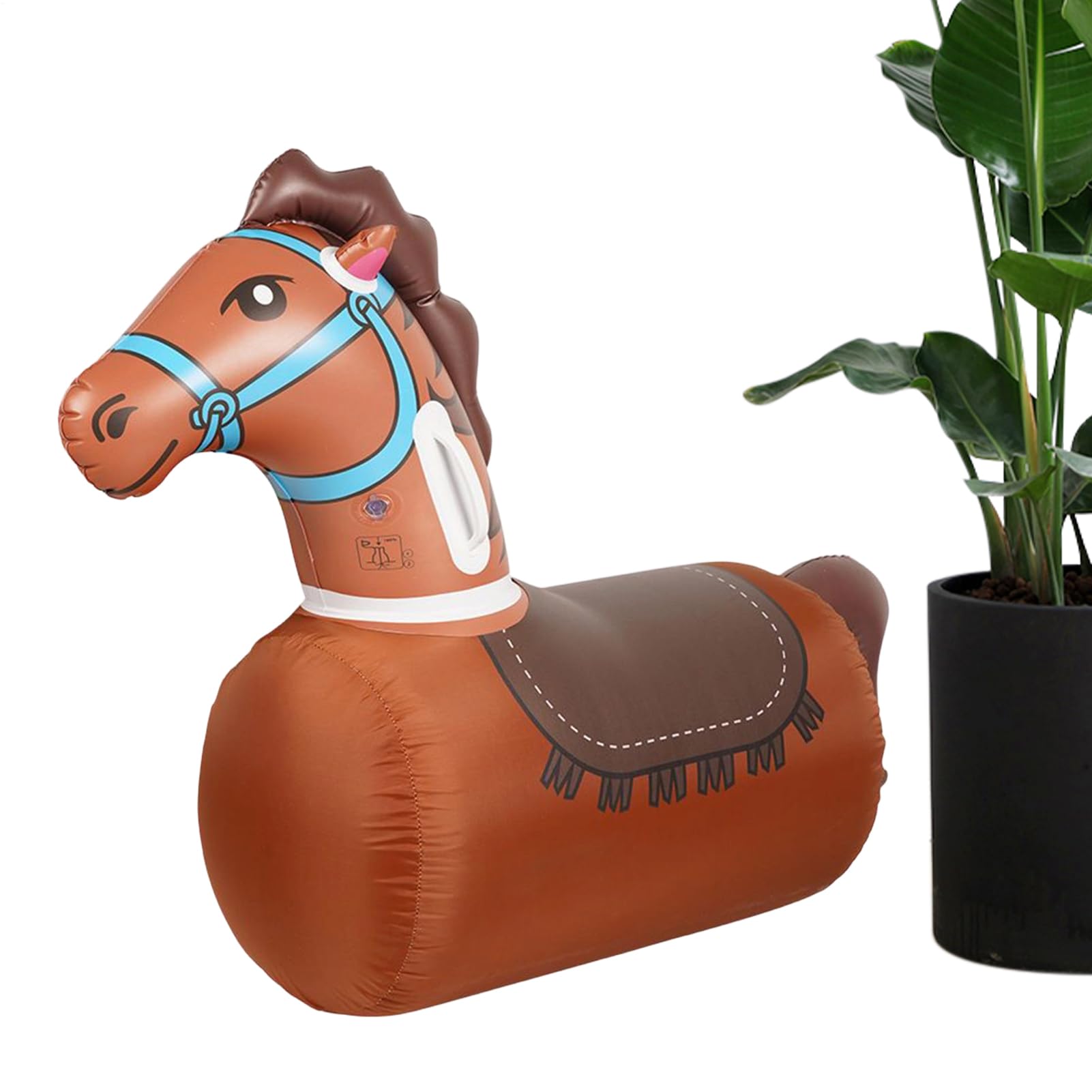 Cavallo a Molla Gonfiabile Giocattolo Portatile Realistico per l'Equilibrio | Cavallo Gonfiabile per Bambini Bambine Genitori Attività Outdoor Indoor Giardino Viaggio