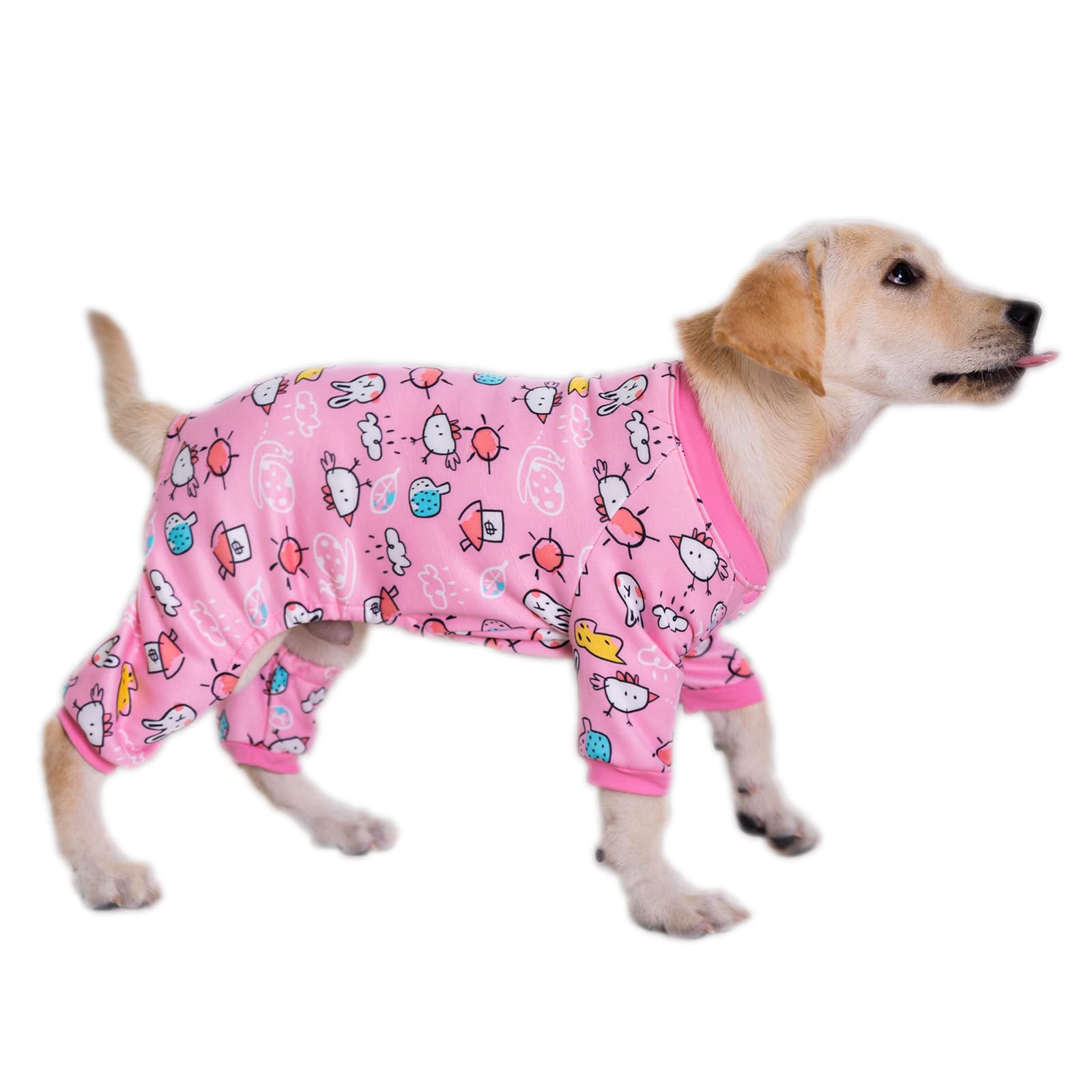 Flying Tail Fleece Inner Dog Pajamas, Cute Dog Heart Pajamas, Puppy Jumpsuit Pajamas - Image 4