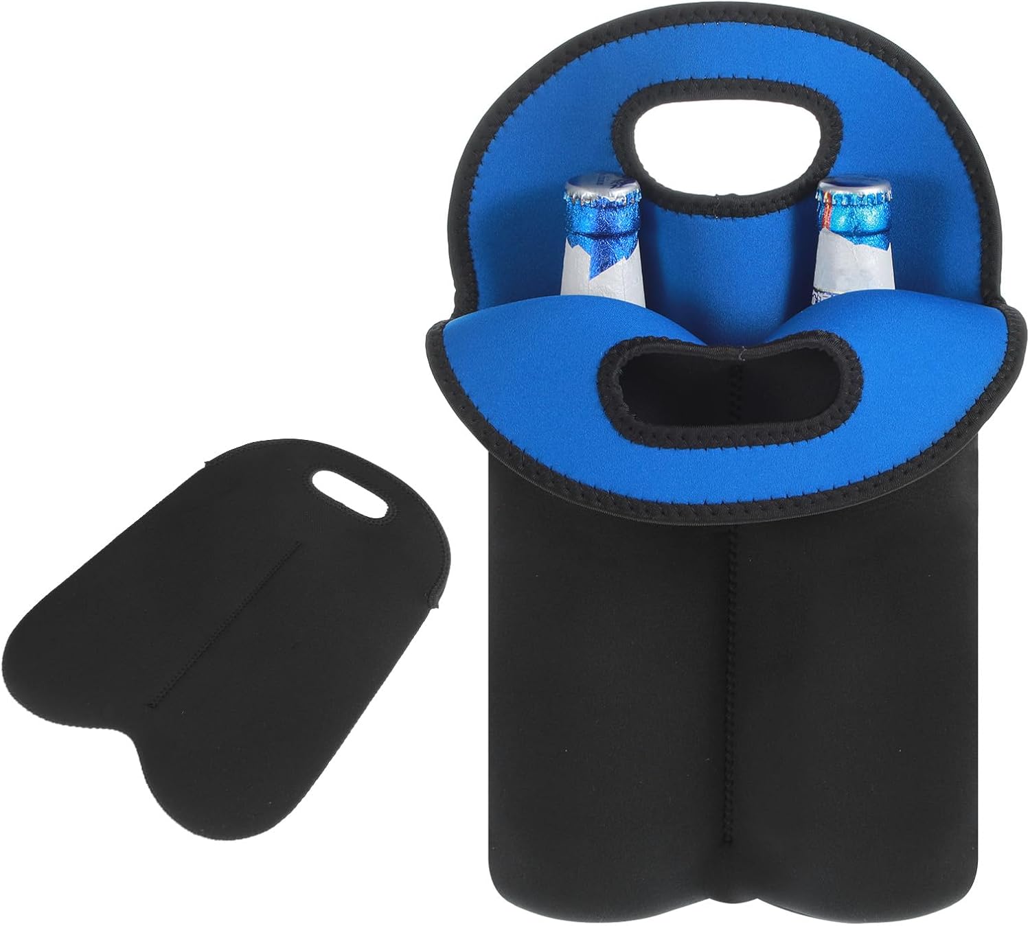 Wine Carrier Tote Bag 2 Bottle 750ml Wine Bottles Carrier Neoprene Reusable Insulated Wine Protective Carrying Bag with Carry Handle Holder For Travel Picnic Restaurant Party Beach Christmas