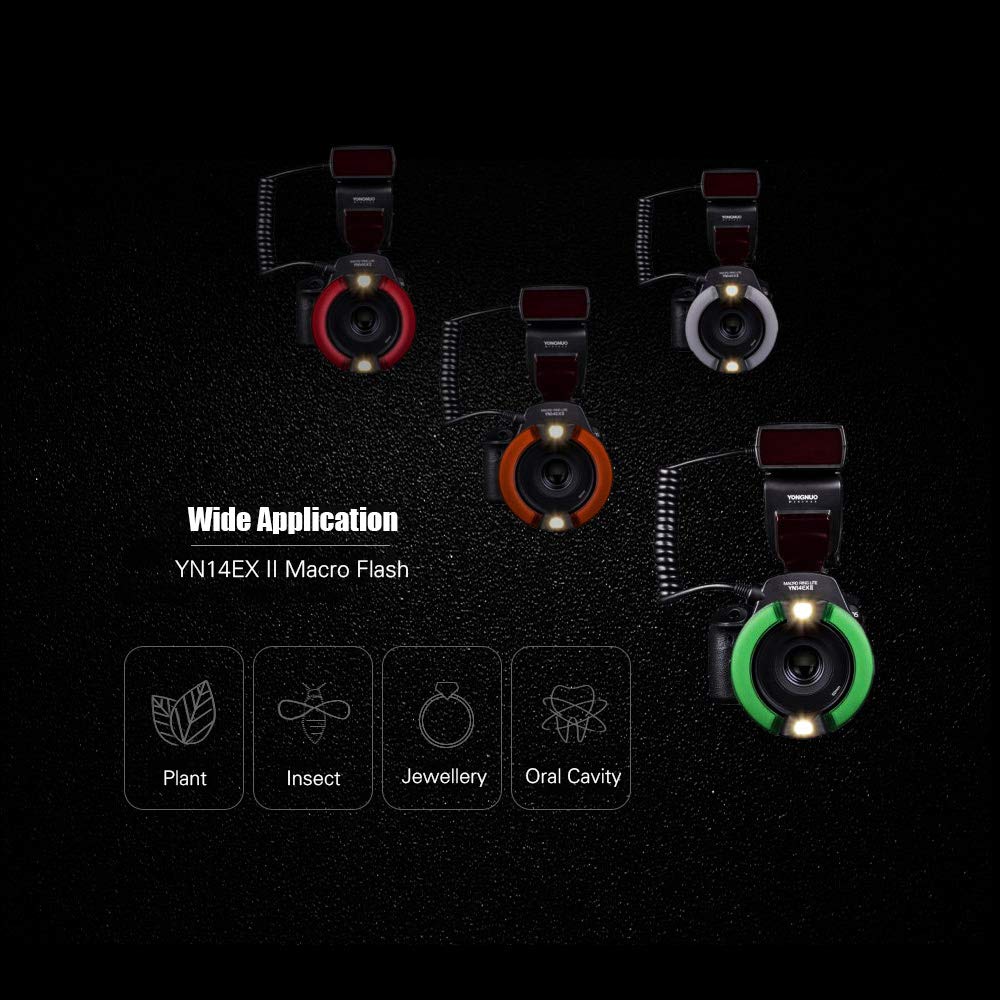 YONGNUO YN14EX II MACRO FLASH LIGHT KIT WITH 4 COLOR FILTERS (5600K