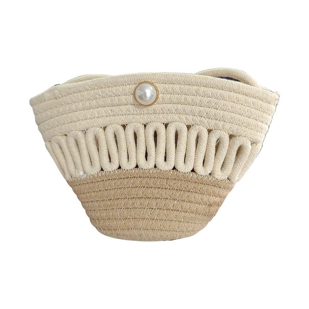 Portefeuille en coton et sac à bandoulière compact beige