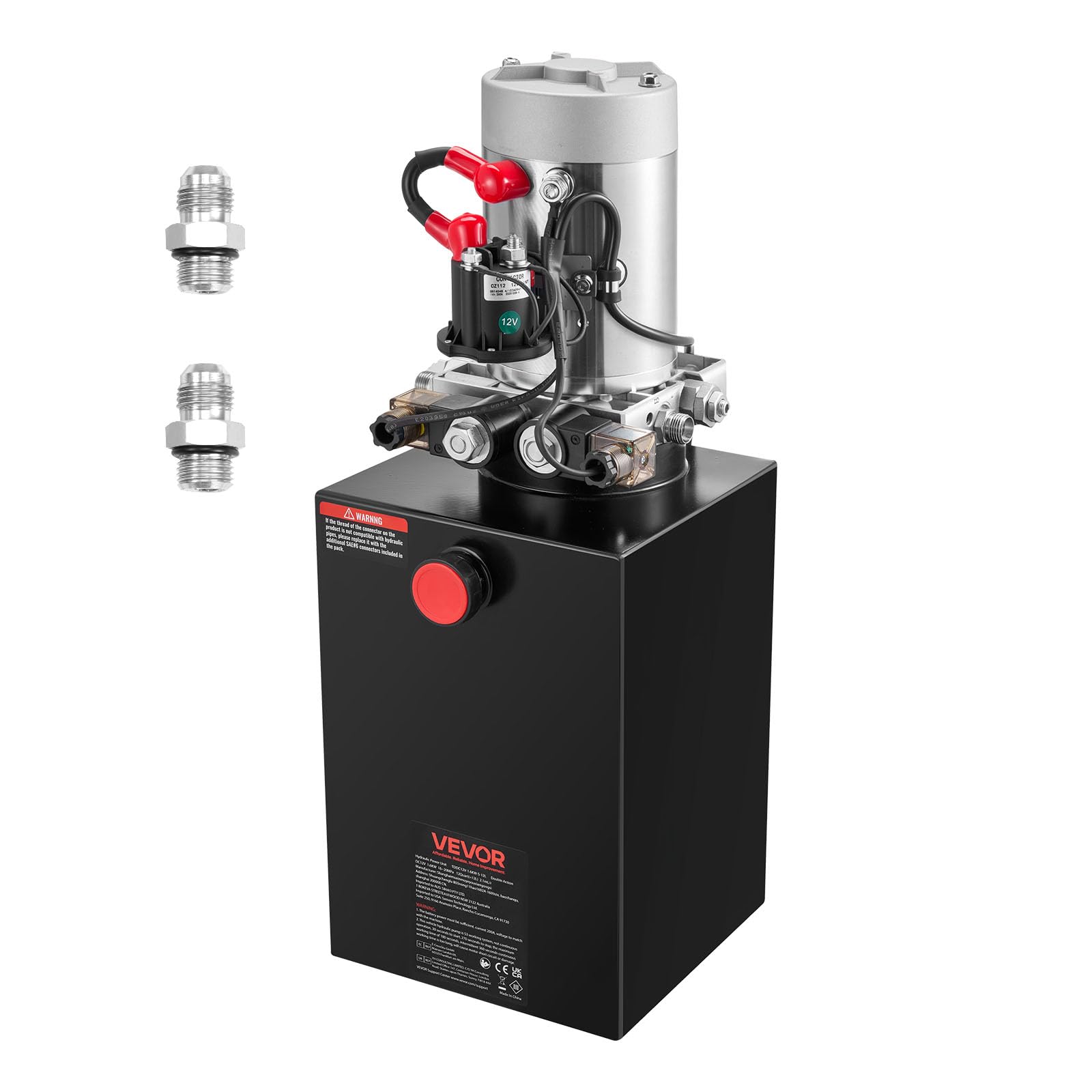 VEVOR Pompa Idraulica per Rimorchio Ribaltabile 1600 W 2600 giri/min Centralina Idraulica Azione Doppia per Sollevamento da Officina con Serbatoio d'Olio in Metallo Volume 2,1 mL/r per Piattaforma