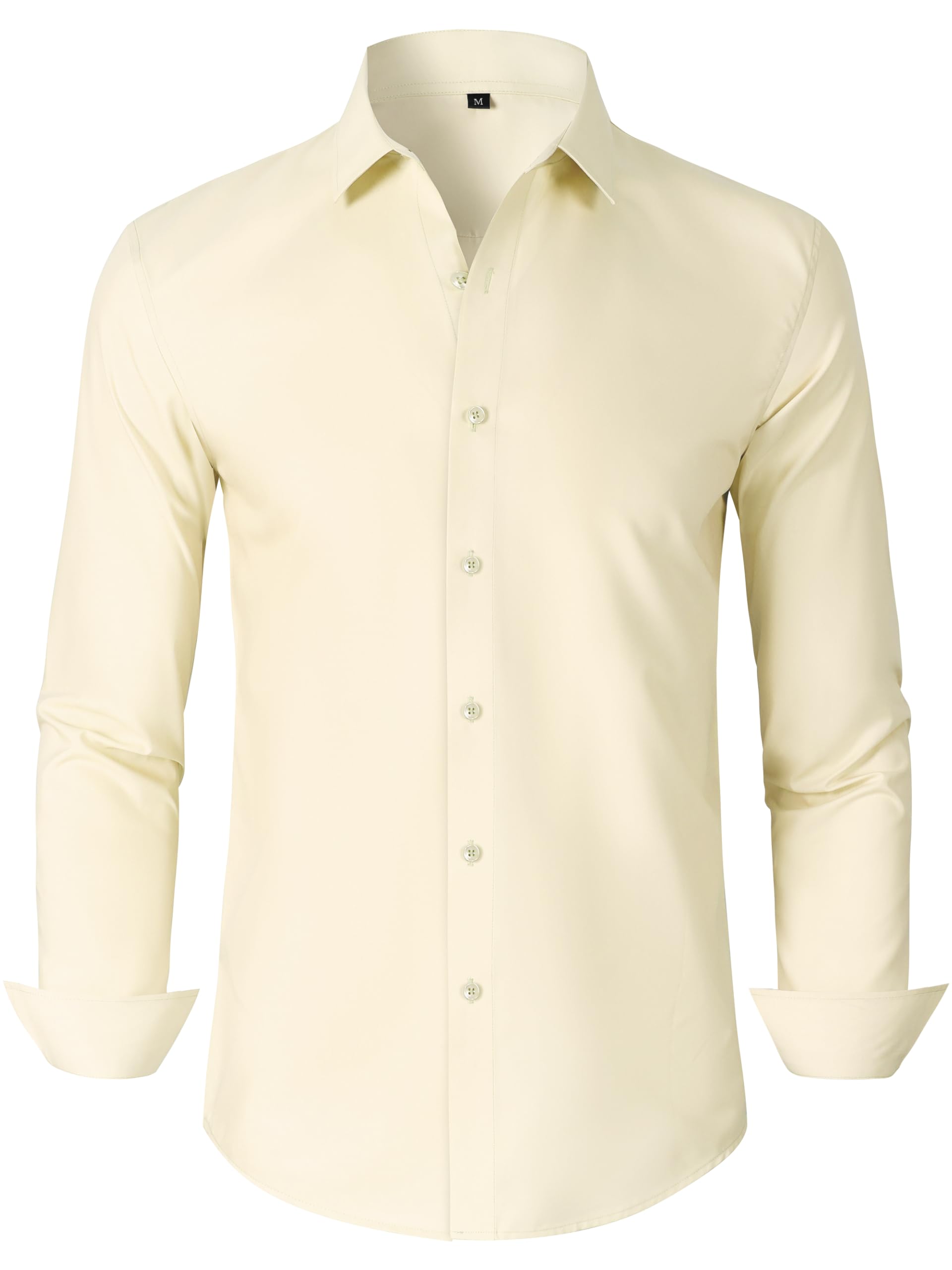 Mens Grade 3.5 Wrinkle-Resistant Dress Shirts Men's Long Sleeve Button Down Work Shirt for Men