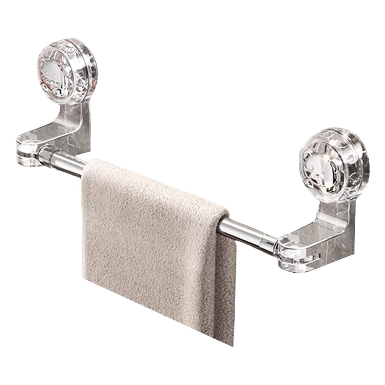 Strong Suction Cup Adjustable Telescopic Towel Rack Not Drilling Installation Bath Towel Holders for Bathroom Multiple Hangers for Bathroom
