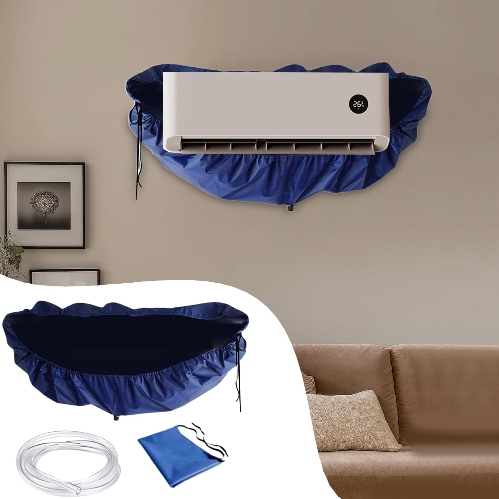 Kit di pulizia AC – Copertura antipolvere riutilizzabile e strumento protettivo igienico per la manutenzione della casa – Soluzione essenziale per la protezione della polvere e la pulizia del