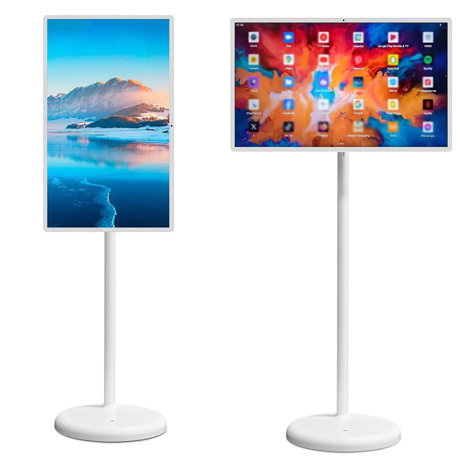 Przenośny telewizor Smart TV 61.0 cm/68.6 cm/81.3 cm, przenośny telewizor z ekranem dotykowym, ekran dotykowy 1920 x 1080 z kamerą, obrotowa konstrukcja, stojący, mobilny telewizor