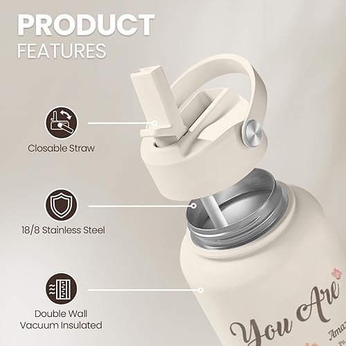 Miniatura 2 de Regalos cristianos para mujeres, botella de agua inspiradora de acero inoxidable de 32 onzas con aislamiento con tapa, regalos religiosos para mamá,