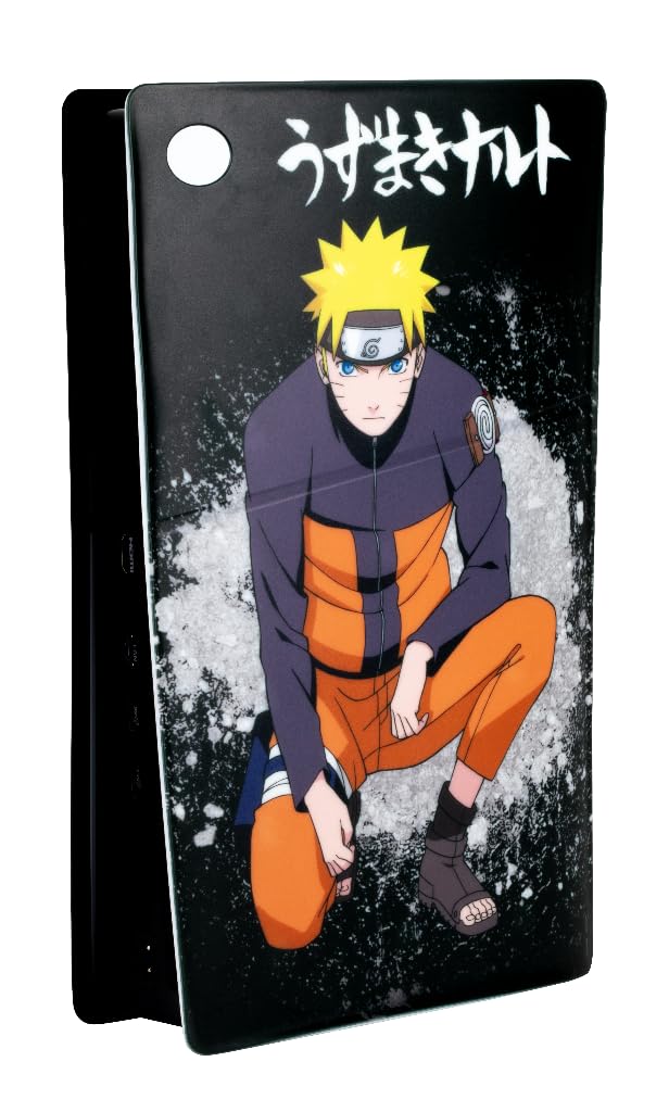 Konix Naruto Shippuden Protective Panel for PS5 Slim Console - Silicone - Shockproof - Anti-Scratch - Naruto Pattern - Black
