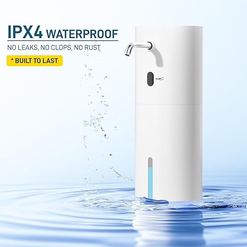 Miniatura 6 de WRISIN Dispensador automático de jabón sin contacto de 15.2 onzas, boquilla de acero inoxidable, 6 ajustes ajustables y sensor inteligente de 3