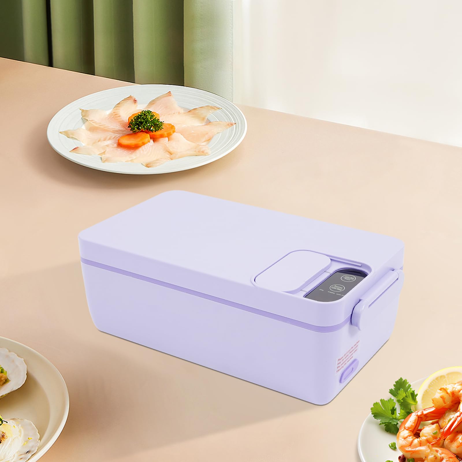 Contenitore per il pranzo elettrico con batteria, in acciaio inox, termico, portatile, riscaldato con USB-C, 1 l, 40 W, isolamento termico per lavoro, viaggi, ufficio