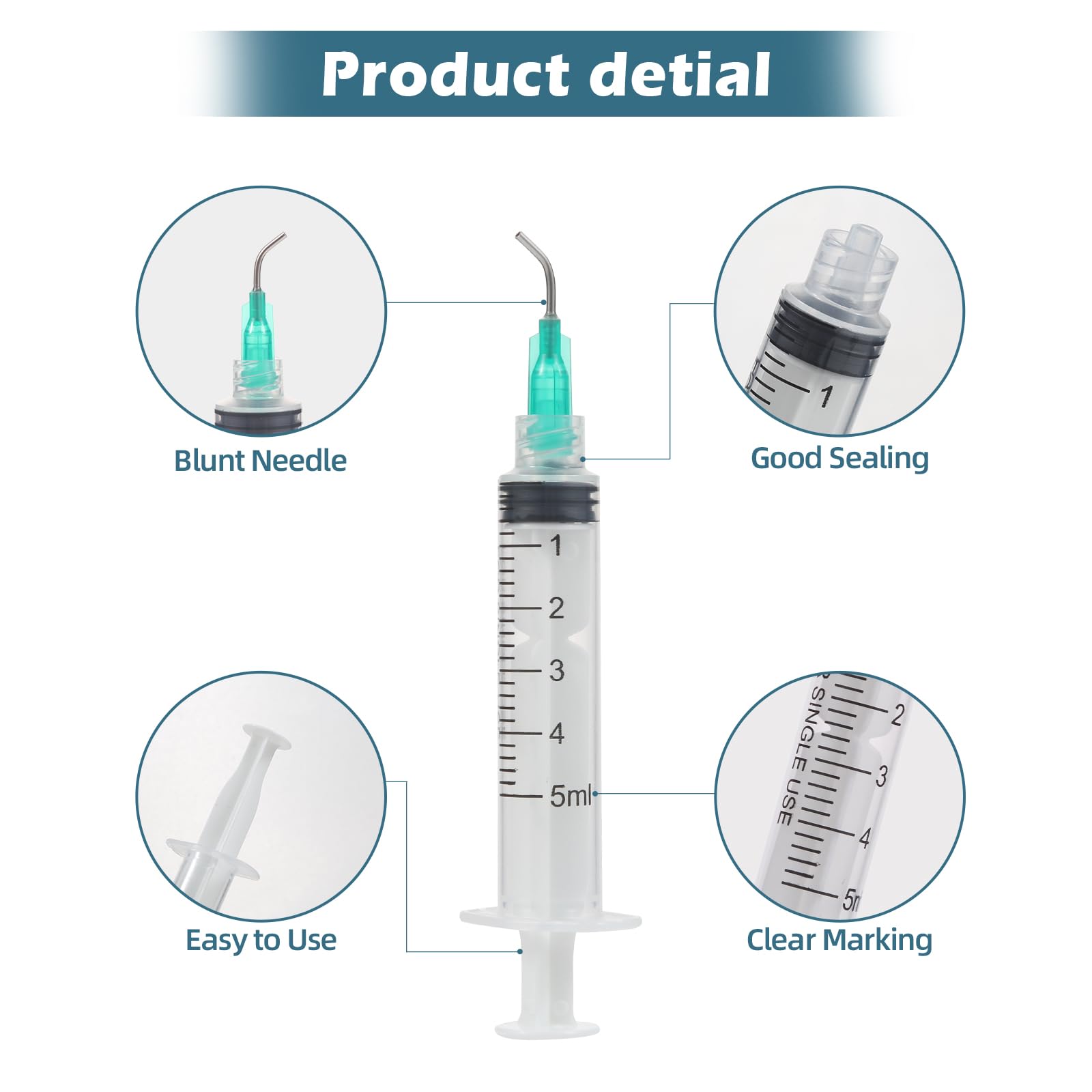 Zestaw 20 strzykawek z tępą igłą, różne rozmiary, 1 ml, 3 ml, 5 ml, 10 ml, 20 ml do napełniania i pomiaru płynów, laboratoria naukowe, nawadnianie roślin, przezroczysty