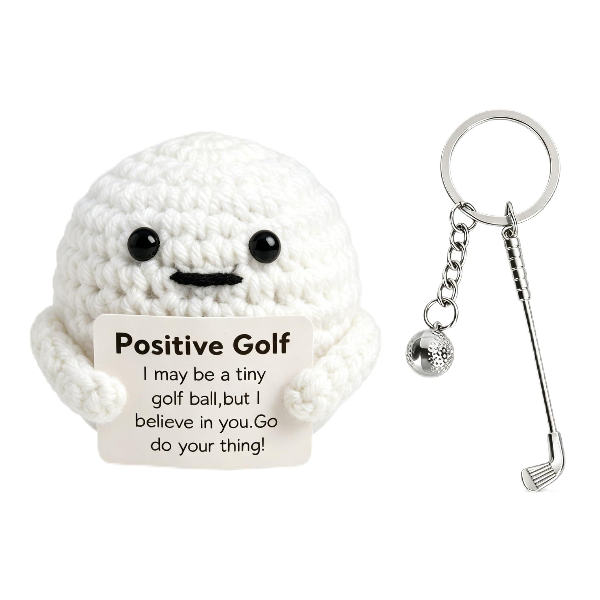 Golf Gifts for Men - Funny Golf Ball Mini Knitted Doll & Keychain, Novelty Gift for Men, Unusual Presents for Dad Husband Boyfriend Golfers,Ideal Gifts for Christmas Birthday Father's Day Secret Santa