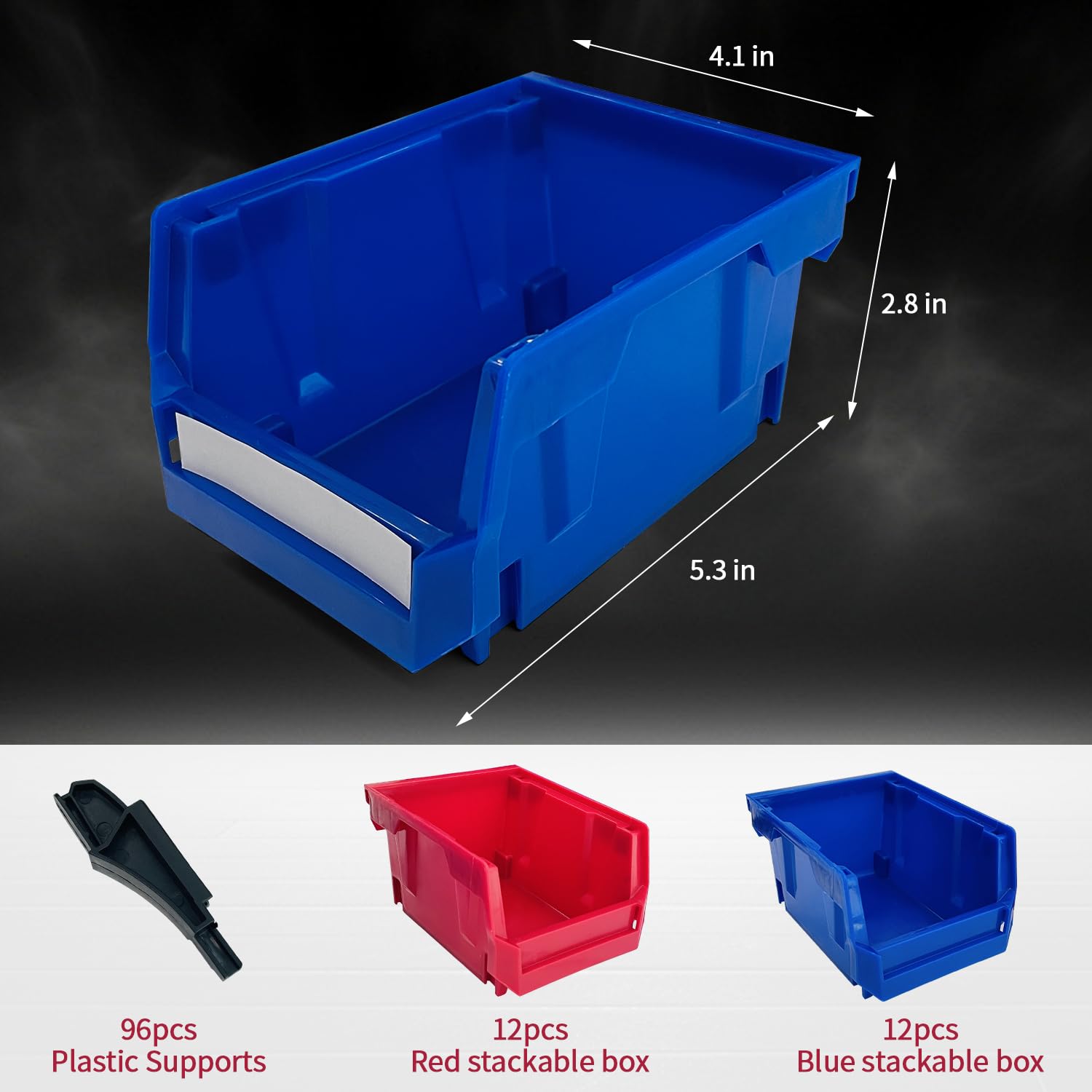 24-Pack Stackable Storage Bins – 5.3x4.1x2.8 Inch Plastic Organizers For Closet, Garage, Or Craft Room