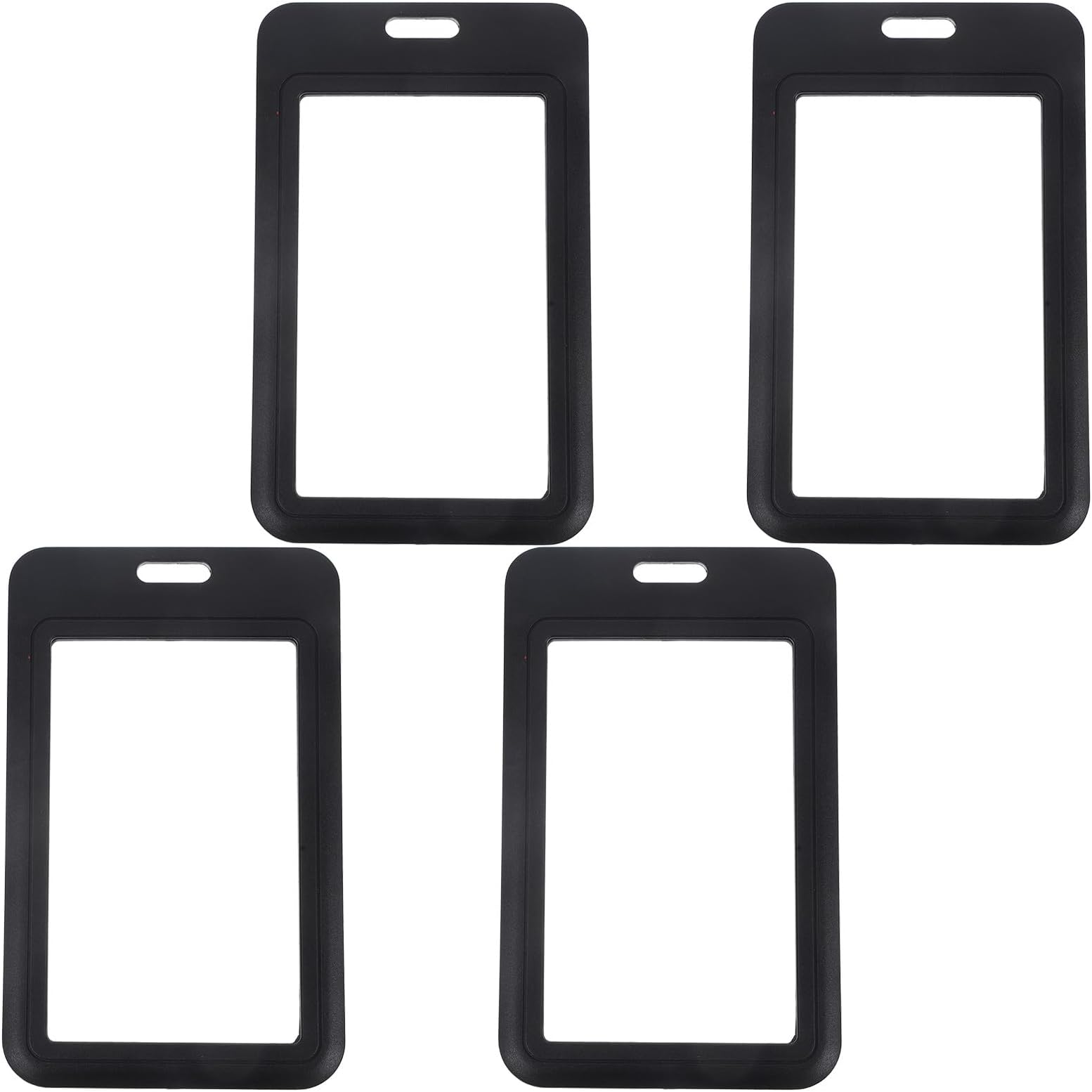 DOITOOL 4pcs Vertical Sliding Badge Holders Black, Double-Sided Id Card Sleeve Protector for Work Badge and Transit Pass, Visible Card Holder for Office and Commuter Use