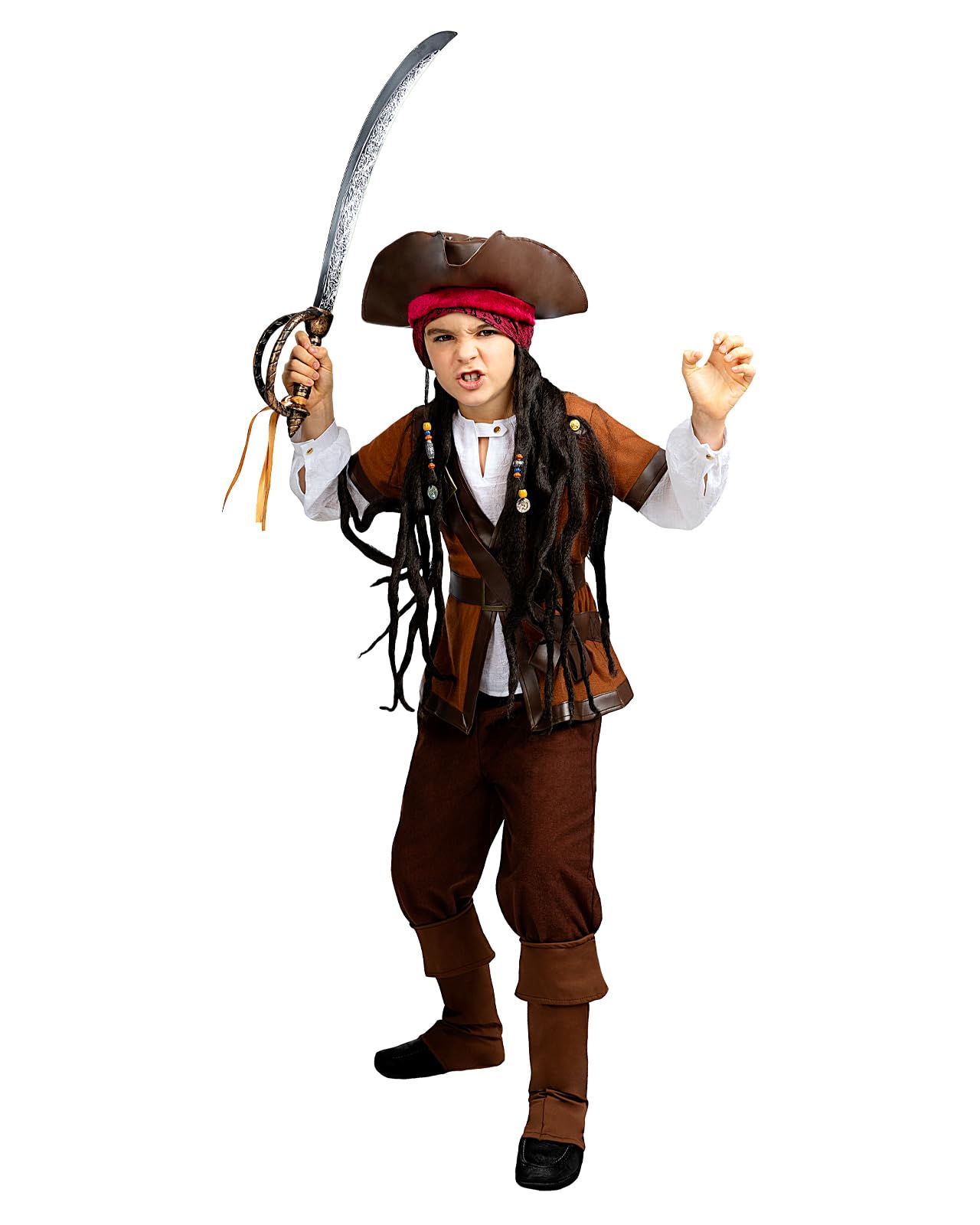 Funidelia Déguisement de pirate - Collection Caraïbes pour enfant, Corsaire - Tenue pour enfants pour fêtes, Carnaval et Halloween
