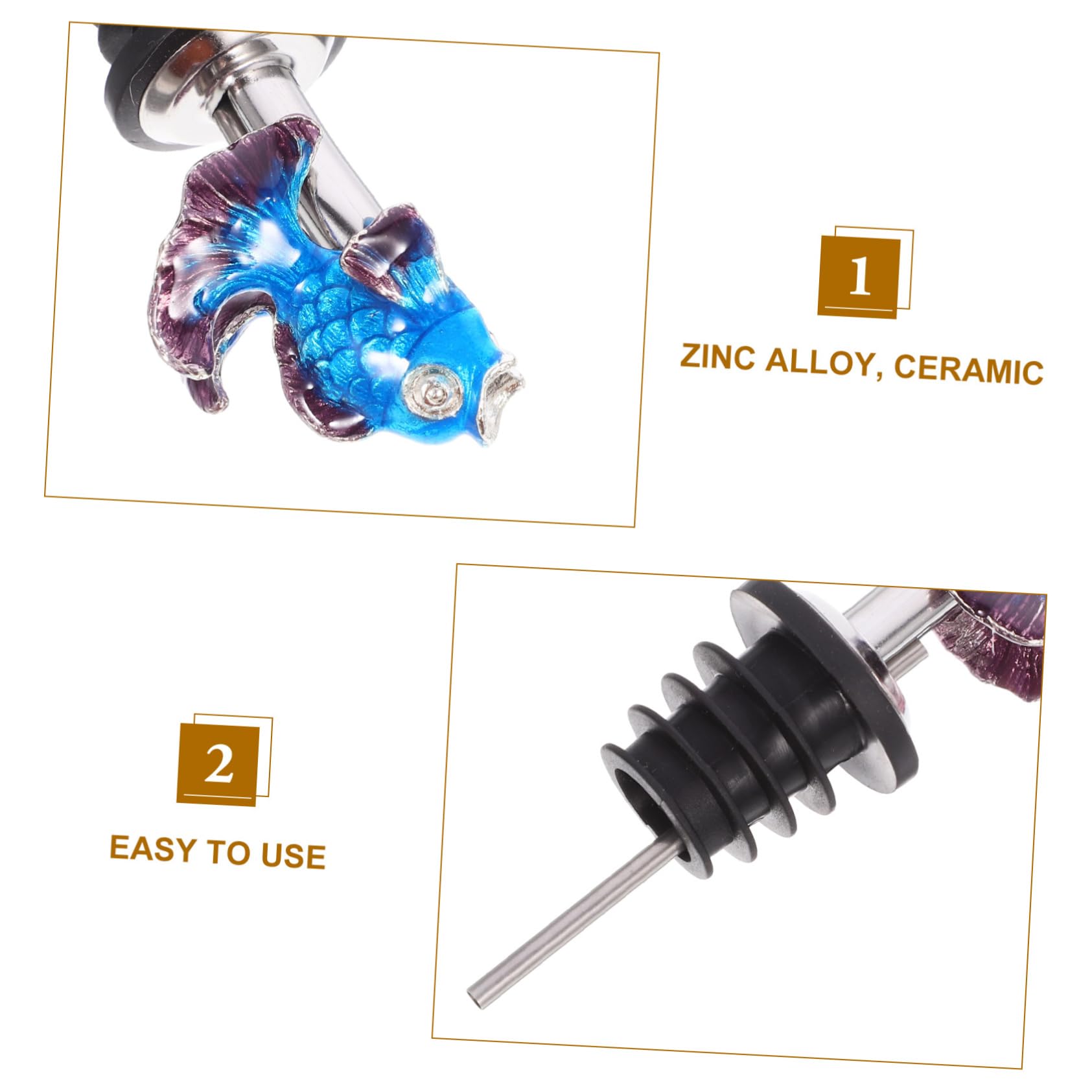 SOLUSTRE Animal Shaped Wine Pourer Novelty Liquor Pourer and Reusable Fish Design Airtight Seal for Wine Preservation present for Wine Lovers for Parties