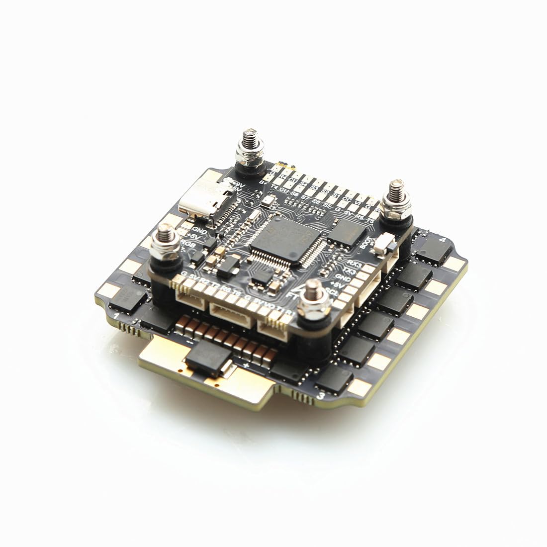 FPV Flight Stack, Compatible with F722 FC & AM32 ESC – 32-Bit 80A/ 100A Brushless Motor Controller for 13-15 Inch Racing Drones (F722＋AM32 100A)