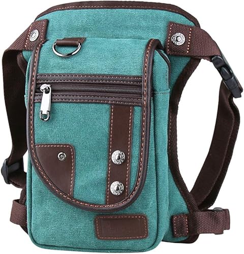 Miniatura 2 de Genda 2Archer Bolsa de pierna para motocicleta lona duradera con múltiples bolsillos cintura máxima de 56 pulgadas Azul  Patchwork