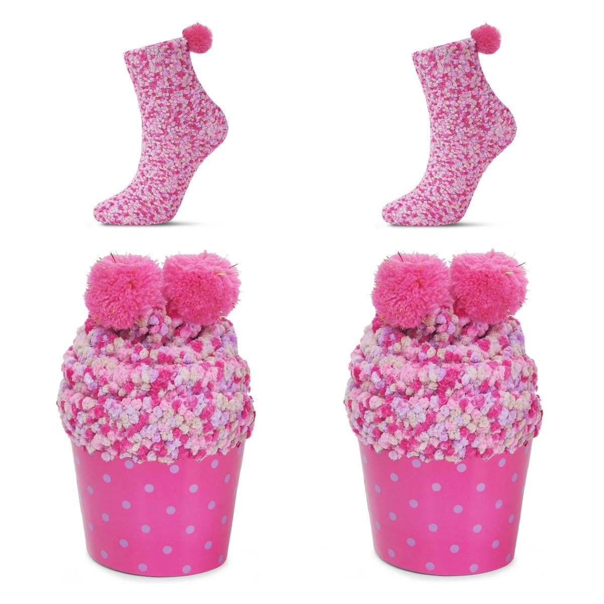 JARSEEN 2/3 Confezione Regalo Calzini Natale Calze San Valentino Caldi Donna Super Morbidi Calzettoni DIY
